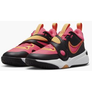 Nike Kids’ Team Hustle Basketball Shoes | Size 1Y | Black/Orange/Pink Sneakers